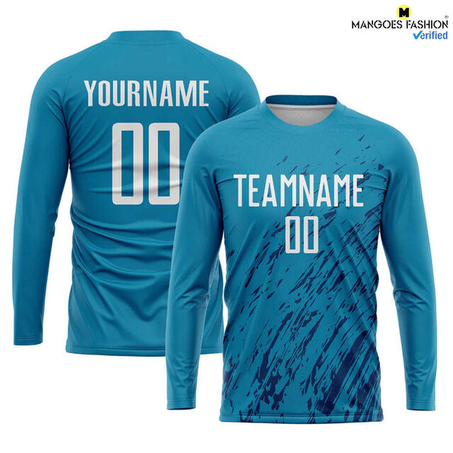Maillot de football à sublimation personnalisé Panthère Bleu Blanc Noir - Uniforme de football entièrement personnalisable et maillots de football