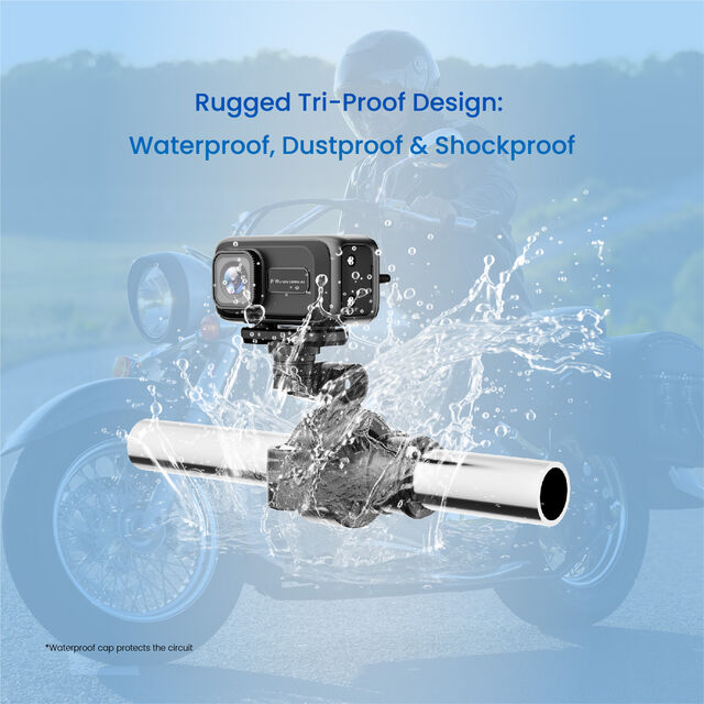 2K Motorrad Dashcam, 140° Weitwinkel, IP67 wasserdicht, Loop- & Notfallaufnahme, 3 Halterungen für verschiedene Szenarien
