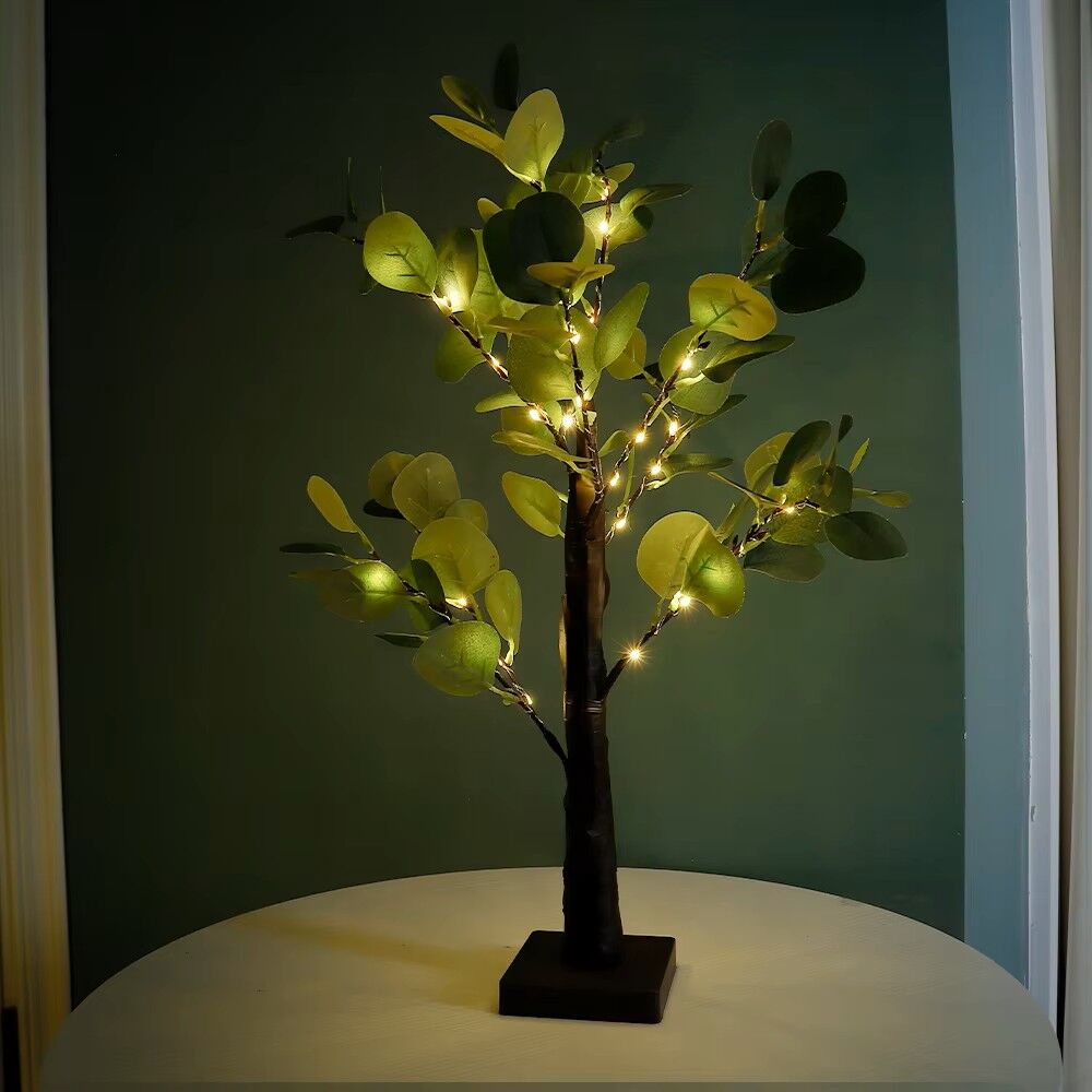 Battery Operated Led Tabletop Artificial Eucalyptus Tree Lights ...