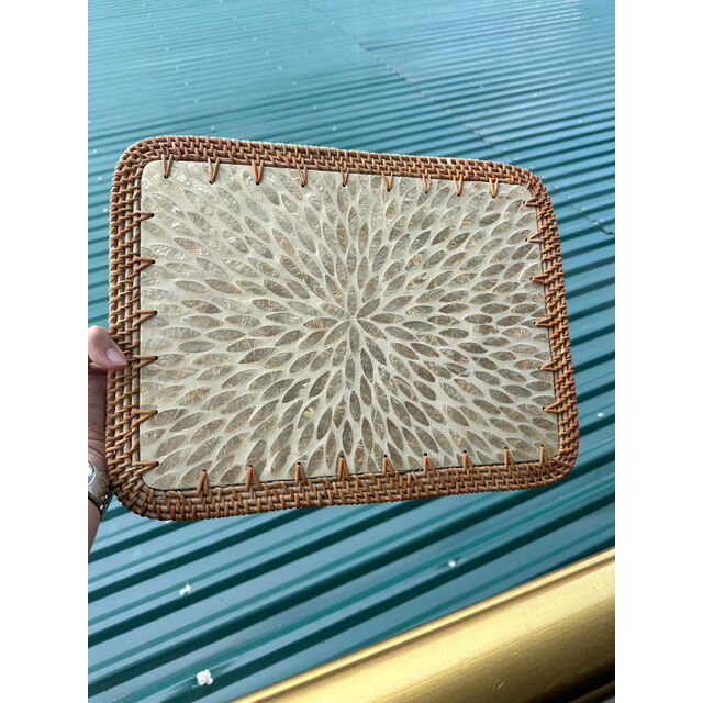 Bandeja de servir de rattan feita à mão por atacado do Vietname para uso diário na cozinha