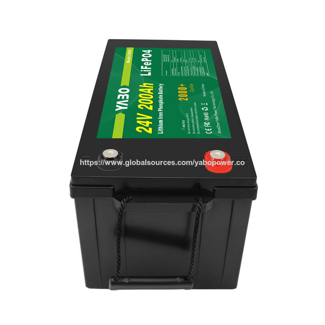 YABO Bateria de fosfato de ferro-lítio de 24V 200Ah, um módulo de bateria solar off-grid de ciclo profundo para pacotes de baterias de backup