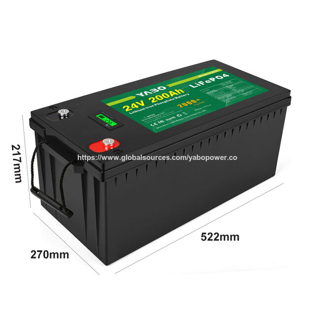 YABO Bateria de fosfato de ferro-lítio de 24V 200Ah, um módulo de bateria solar off-grid de ciclo profundo para pacotes de baterias de backup