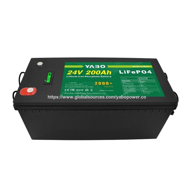 YABO Bateria de fosfato de ferro-lítio de 24V 200Ah, um módulo de bateria solar off-grid de ciclo profundo para pacotes de baterias de backup