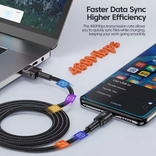 USB Typ C Kabel Schnellladekabel USB C Ladekabel für Telefon 15 14 13 12 11 andere Smartphones Power Bank