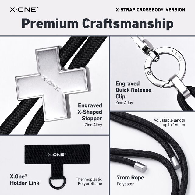 X.One X-Strap Correa Cruzada Ajustable para Teléfonos Móviles - Fundas con Correa para Hombro y Muñeca