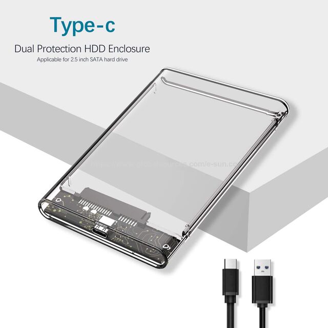 Laptop HDD Gehäuse USB 3.0 zu SATA mit USB 3.0 Kabel 5Gbps HDD Gehäuse für 9,5mm/7mm 2,5 Zoll SATA HDD 2TB, 3TB, 4TB/SSD