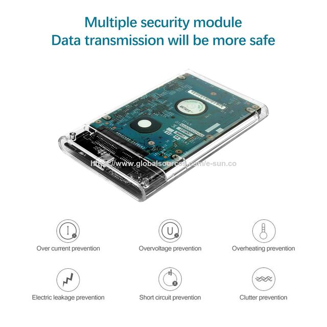 Laptop HDD Gehäuse USB 3.0 zu SATA mit USB 3.0 Kabel 5Gbps HDD Gehäuse für 9,5mm/7mm 2,5 Zoll SATA HDD 2TB, 3TB, 4TB/SSD