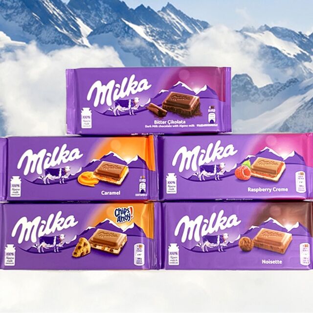 MILKA Chocolat Blanc au Lait, Barres de 100g 100% Lait Alpin en Vente et Export en gros