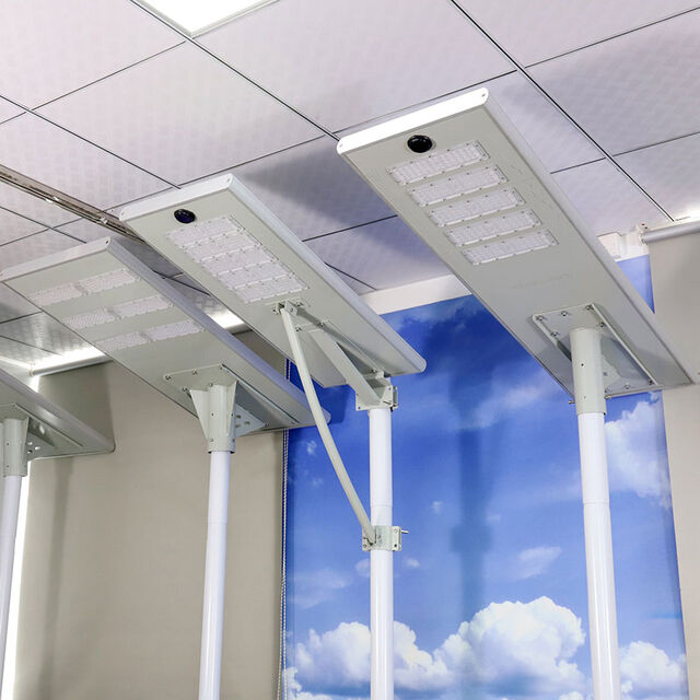مصباح شارع بالطاقة الشمسية الكل في واحد مع مستشعر حركة وضوء طريق سريع بالطاقة الشمسية