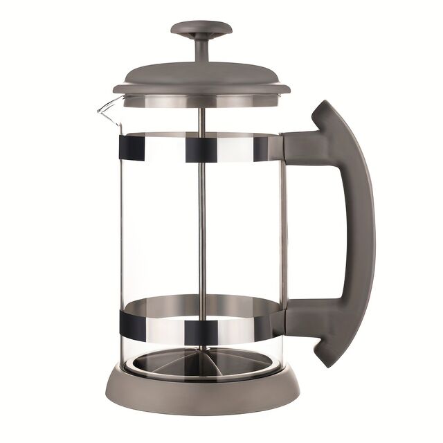 Cafetera de Prensa Francesa de 1000 ml - Vidrio Grueso Resistente al Calor, Acero Inoxidable 304, Base de Silicona Antideslizante, Ideal para el Hogar y la Oficina
