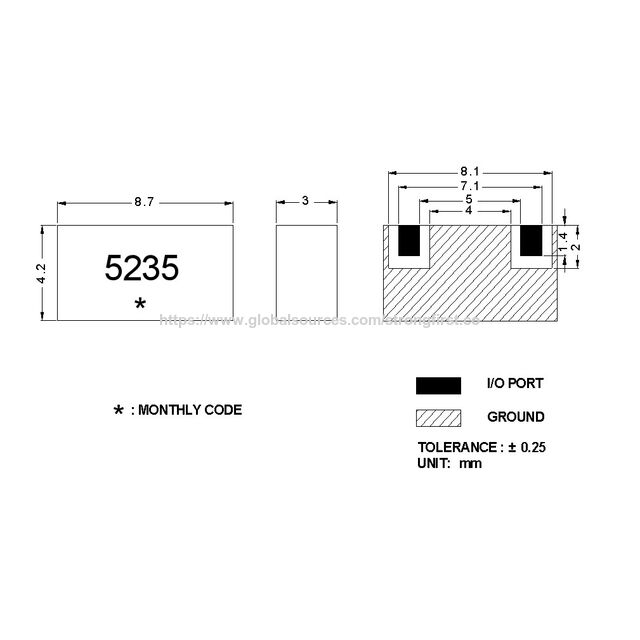 Filtro dieléctrico SMD 7.7*4.0*3.0mm 5670.0MHz 5.8GHz para punto de acceso Wifi