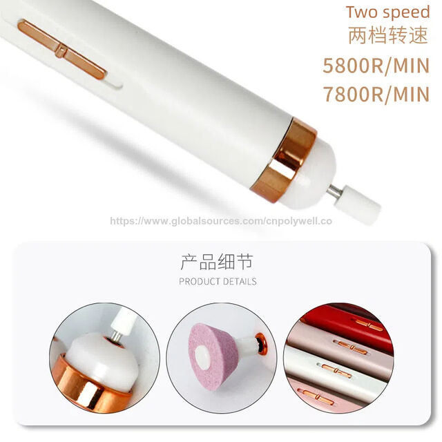 Mini Pulidora Eléctrica Profesional para Uñas, Lima de Uñas, Juego de Brocas de Pulido, Suministros para Uñas para Uso Doméstico y en Salones de Belleza