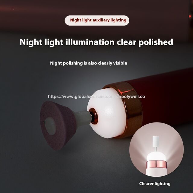 Mini Pulidora Eléctrica Profesional para Uñas, Lima de Uñas, Juego de Brocas de Pulido, Suministros para Uñas para Uso Doméstico y en Salones de Belleza