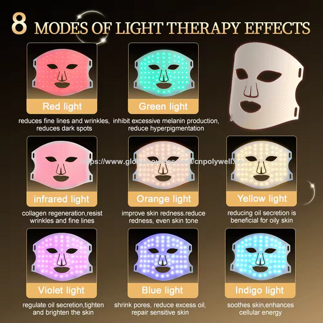 Mascarilla de silicona suave de grado alimenticio de Corea para productos de cuidado personal de belleza para mascarilla facial de terapia de luz LED, juego para el cuidado de la piel