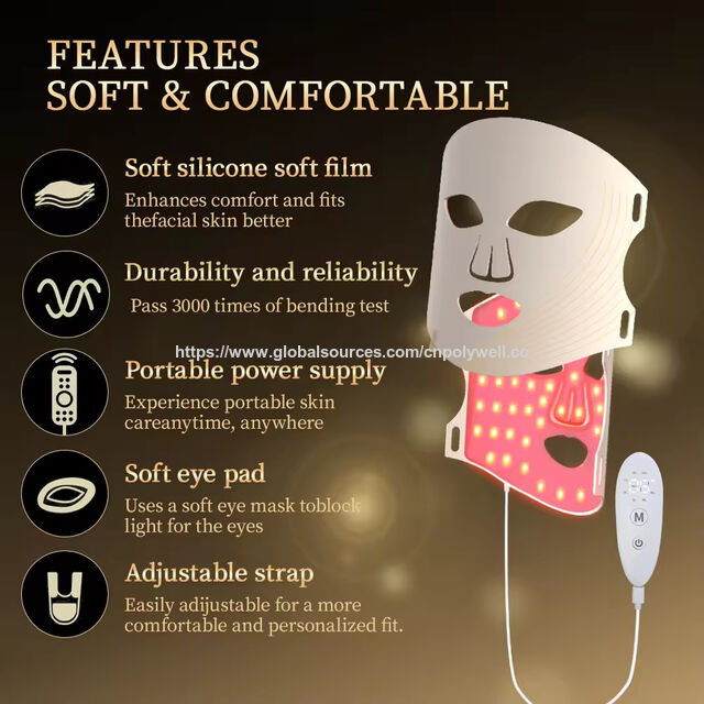 Mascarilla de silicona suave de grado alimenticio de Corea para productos de cuidado personal de belleza para mascarilla facial de terapia de luz LED, juego para el cuidado de la piel
