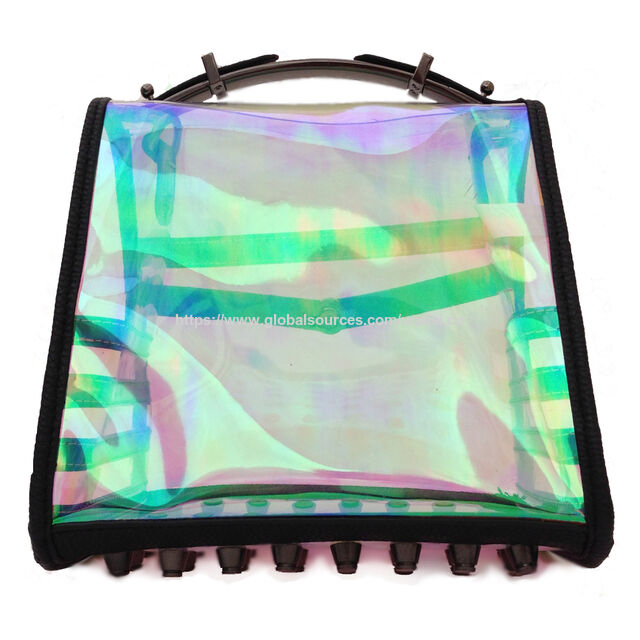 Transparente Handtasche aus dickem PVC mit Schultergurt für Damen - Durchsichtige Umhängetasche