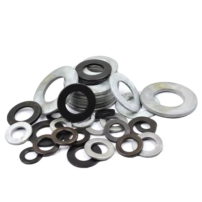 M8 Black Zinc Alloy Flat Washers - 100-Pack Rust-Resistant Hardware For DIY & Auto Projects