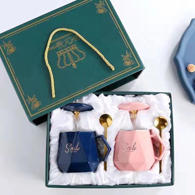 Taza Clásica de Cerámica para Café y Leche para Parejas, Taza de Oficina en Caja de Regalo para Fiestas con Logo - Sets de Regalo para Mujeres y Niñas con Caja, Superventas