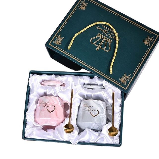 Taza Clásica de Cerámica para Café y Leche para Parejas, Taza de Oficina en Caja de Regalo para Fiestas con Logo - Sets de Regalo para Mujeres y Niñas con Caja, Superventas