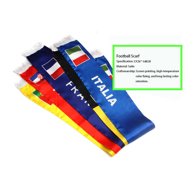 Großhandel Promotion Custom Design Logo Flag Fußball Sportmannschaft Fußballfans Nationalflagge Schal Quastenschals
