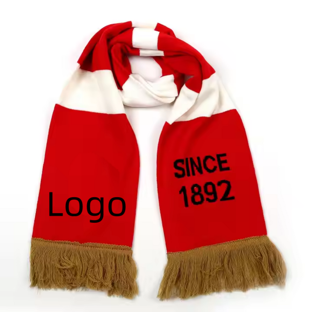 Großhandel Promotion Custom Design Logo Flag Fußball Sportmannschaft Fußballfans Nationalflagge Schal Quastenschals