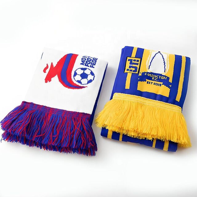 Großhandel Promotion Custom Design Logo Flag Fußball Sportmannschaft Fußballfans Nationalflagge Schal Quastenschals