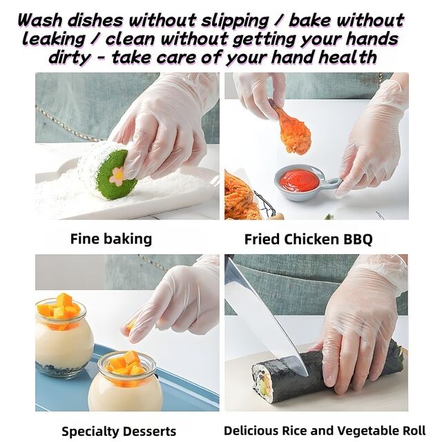 Guantes de PVC desechables al por mayor para limpieza de cocina, sin polvo, guantes desechables para manos