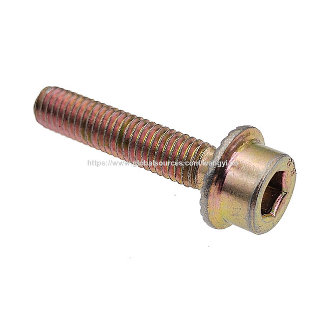 Wholesale carbon steel color zinc flange Hex socket triangle tooth locking screws self tapping screws
