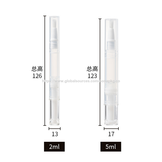 Vente en gros Stylo à huile pour cuticules rond en plastique PP transparent 2ml 4ml Emballage vide rechargeable Logo personnalisé pour usage cosmétique