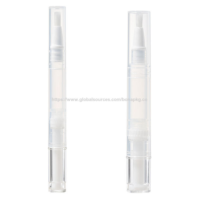 Vente en gros Stylo à huile pour cuticules rond en plastique PP transparent 2ml 4ml Emballage vide rechargeable Logo personnalisé pour usage cosmétique