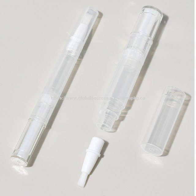 Vente en gros Stylo à huile pour cuticules rond en plastique PP transparent 2ml 4ml Emballage vide rechargeable Logo personnalisé pour usage cosmétique