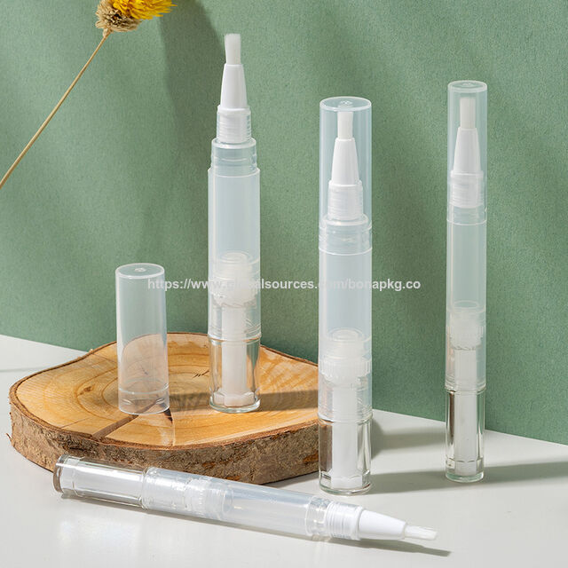 Vente en gros Stylo à huile pour cuticules rond en plastique PP transparent 2ml 4ml Emballage vide rechargeable Logo personnalisé pour usage cosmétique