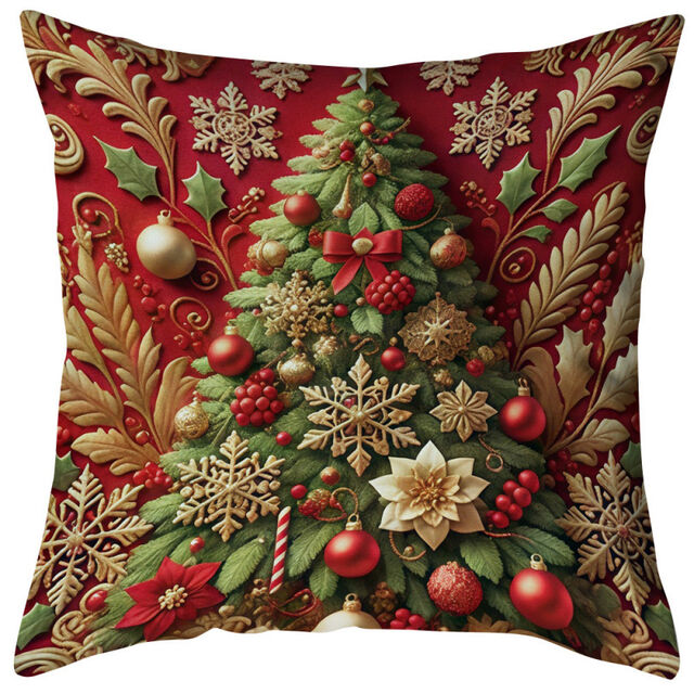 Funda de Almohada Navideña de Papá Noel, Muñeco de Nieve y Alce, Ideal para Decoración Navideña de Invierno en Salón, Sofá o Dormitorio