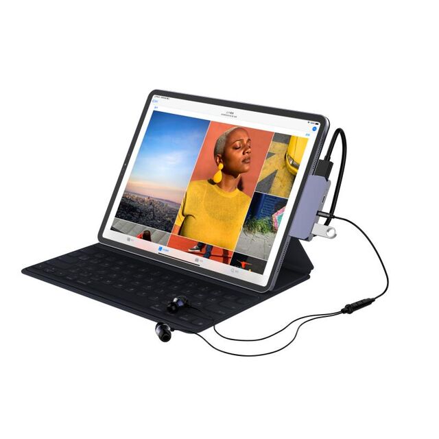Hub USB pour iPad Pro 2019 2020, station d'accueil HDMI USB 3.0, DisplayLink