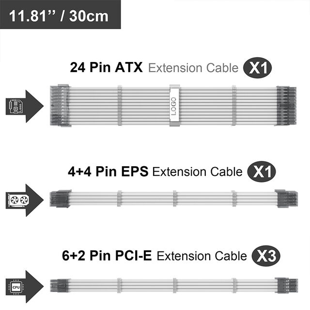 Alimentation Électrique avec Gaine Tressée, Kit d'Arc, Fixation en Acier Inoxydable Silicone, Fil Électrique Flexible
