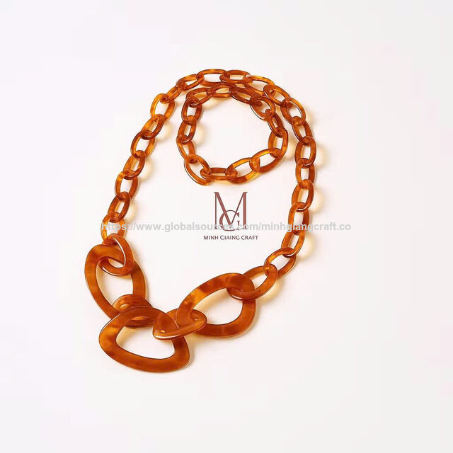 Collier Laqué en Corne de Buffle 100% Fait Main et Écologique, Bijoux Laqués Fabriqués au Vietnam