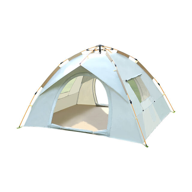 Tienda de playa para exteriores, tienda plegable totalmente automática para acampar, 3-4 personas, playa simple de apertura rápida, doble capa