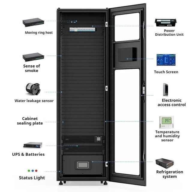 Soluções de Alta Qualidade Gabinetes com Ar Condicionado Rack de Servidor Padrão de Montagem de 19 Polegadas Gabinete de Rede com Porta de Malha de Aço