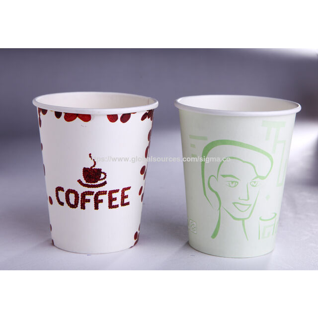 Vaso de Papel Desechable, Pared Simple, Variedad de Tamaños y Tipos, Diseños Personalizados Disponibles, Vaso de 8oz para Bebidas Calientes y Frías al Por Mayor.