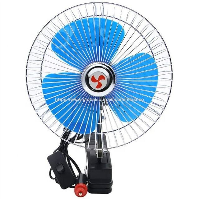 Ventilador oscilante de 12 volts, ventilador portátil de 6 polegadas para carro, ventilador de clipe DC de 12 V para caminhão, RV, carro