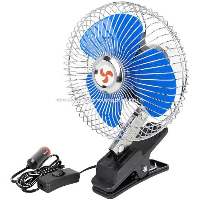 Ventilador oscilante de 12 volts, ventilador portátil de 6 polegadas para carro, ventilador de clipe DC de 12 V para caminhão, RV, carro