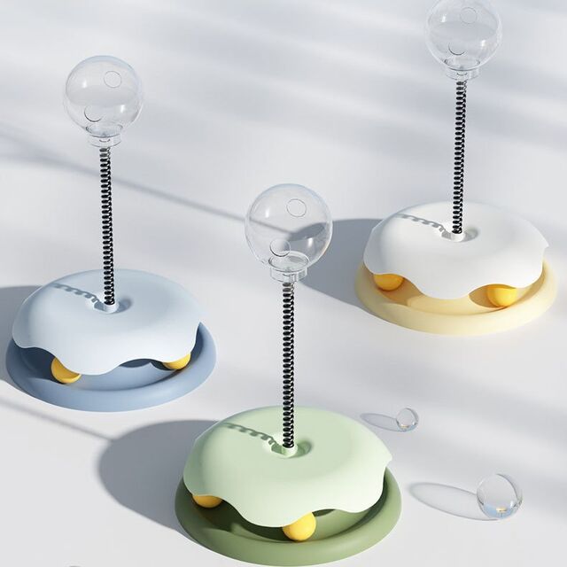 Jouets Amusants pour Chats Circuit Interactif avec Balle Distributrice de Nourriture - Jouets de Poursuite pour Chats