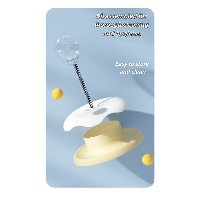 Jouets Amusants pour Chats Circuit Interactif avec Balle Distributrice de Nourriture - Jouets de Poursuite pour Chats