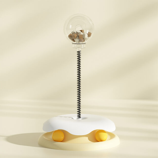 Jouets Amusants pour Chats Circuit Interactif avec Balle Distributrice de Nourriture - Jouets de Poursuite pour Chats