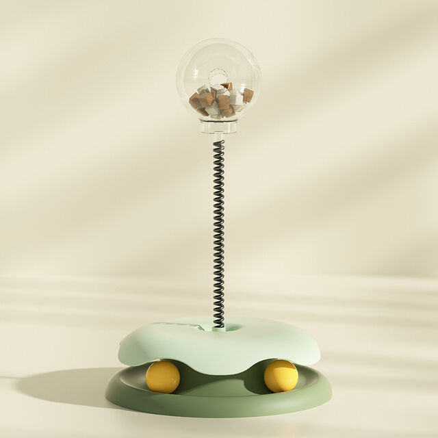 Jouets Amusants pour Chats Circuit Interactif avec Balle Distributrice de Nourriture - Jouets de Poursuite pour Chats