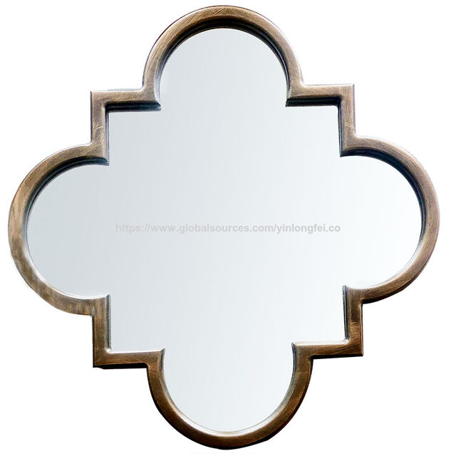 Espejo de Marco de Madera con Flores Barato para Decoración de Pared