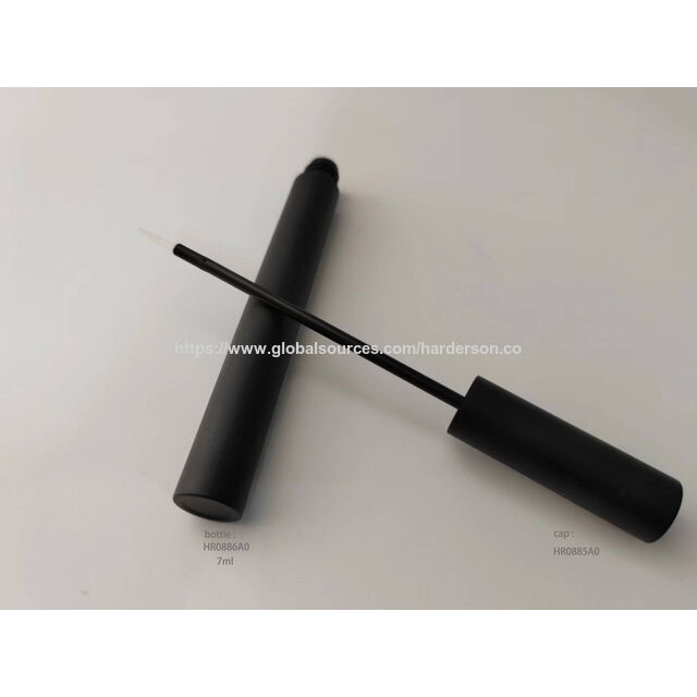 Embalagens cosméticas cilíndricas de alta qualidade Harderson no atacado, feitas de plástico PCR reciclado, em preto fosco, branco brilhante e dourado, para maquilhagem de olhos (eyeliner).