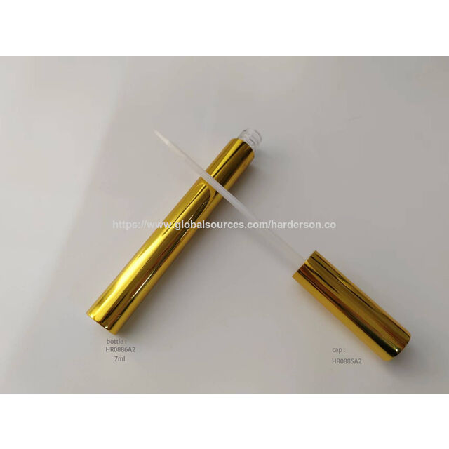 Embalagens cosméticas cilíndricas de alta qualidade Harderson no atacado, feitas de plástico PCR reciclado, em preto fosco, branco brilhante e dourado, para maquilhagem de olhos (eyeliner).