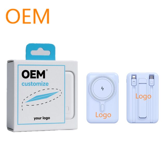 2026 Großhandel OEM/ODM Powerbank mit individuellem Logo, Taschenformat, 10000 mAh, kabellos magnetisch, PD22.5W Schnellladung mit Ladekabeln