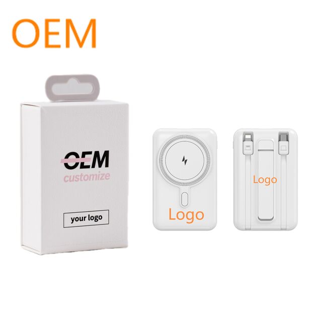 2026 Großhandel OEM/ODM Powerbank mit individuellem Logo, Taschenformat, 10000 mAh, kabellos magnetisch, PD22.5W Schnellladung mit Ladekabeln
